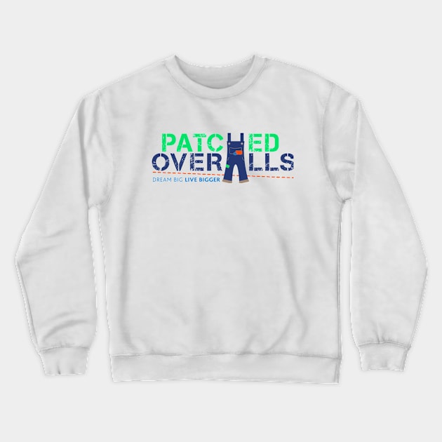 Patched Overalls Crewneck Sweatshirt by The PoddiMouths Podcast Store